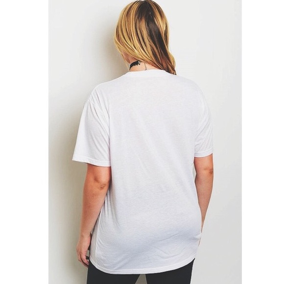 Love White Patterned Comfy Soft Short Sleeve Tee - Picture 3 of 3